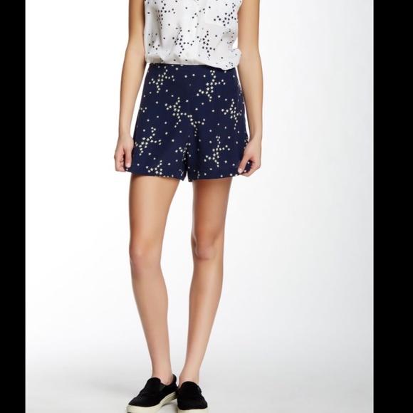 NEW Equipment Lewis Silk Shorts Stars Blue Size M - Picture 3 of 4